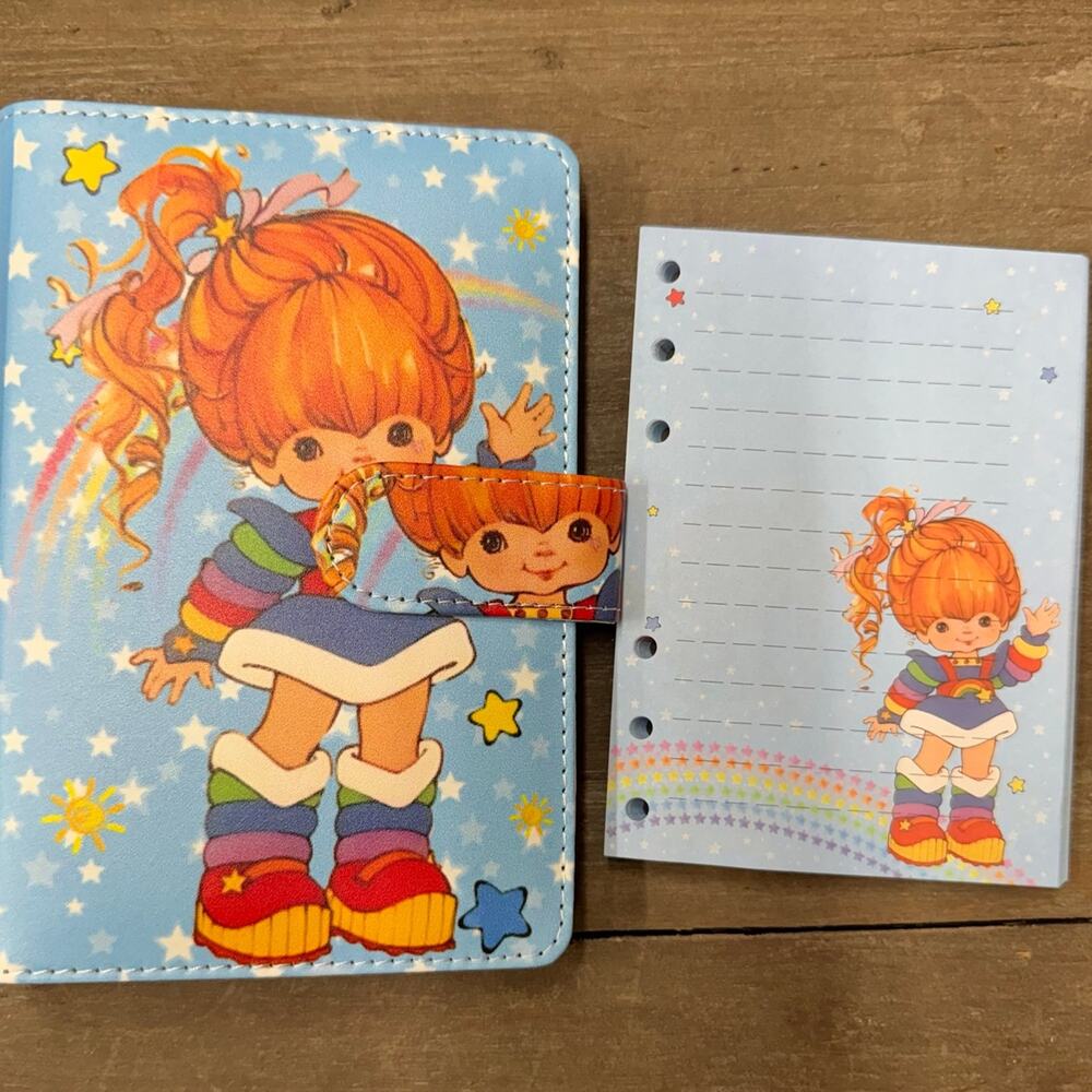 Rainbow Brite A6 6 Ring Binder, Pouch, & Paper